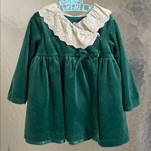 Wonder Nation Velvet eyelet collar toddler Christmas Holiday Party dress Sz 18M